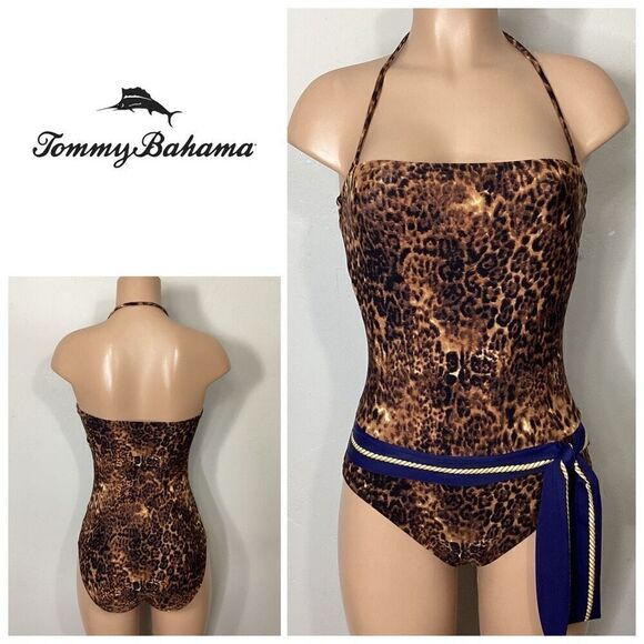 Tommy Bahama belted animal print one piece. Small. Retails $147